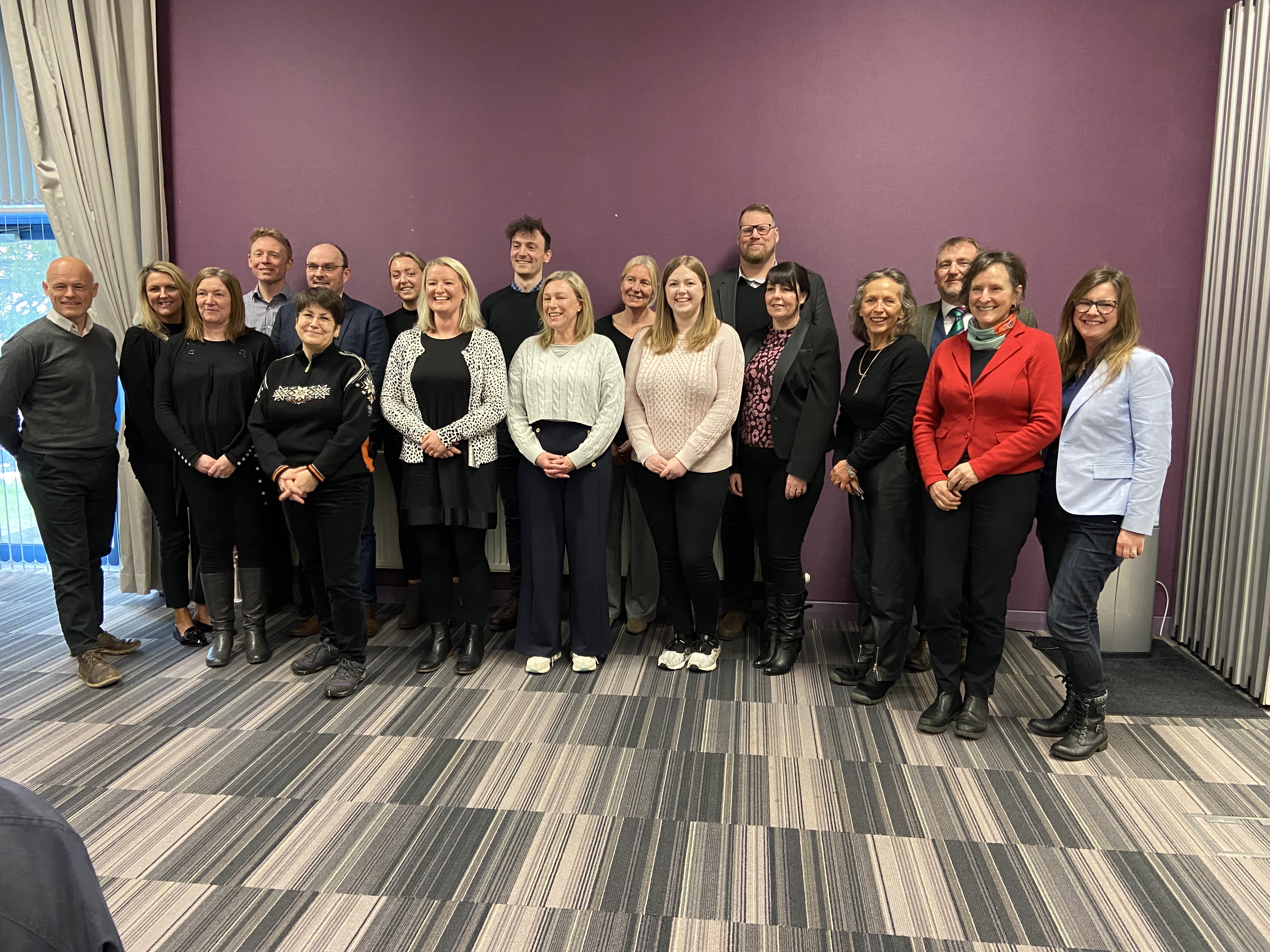 A photograph of Committee Members meeting with representatives of the Scottish Sports Association